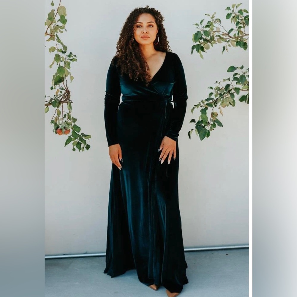 Persian blue velvet wrap dress. XL
